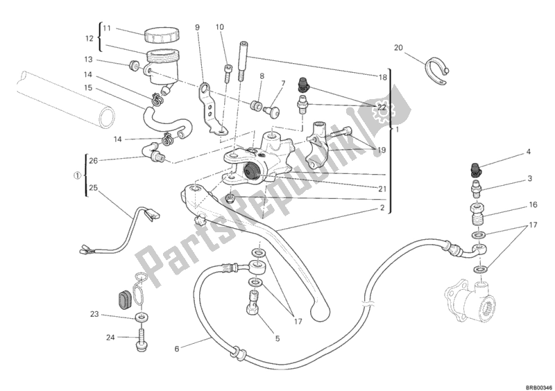 All parts for the Clutch Master Cylinder of the Ducati Monster 1100 Diesel 2013